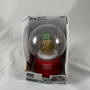 Star Wars Grogu Snow Globe with Red Base